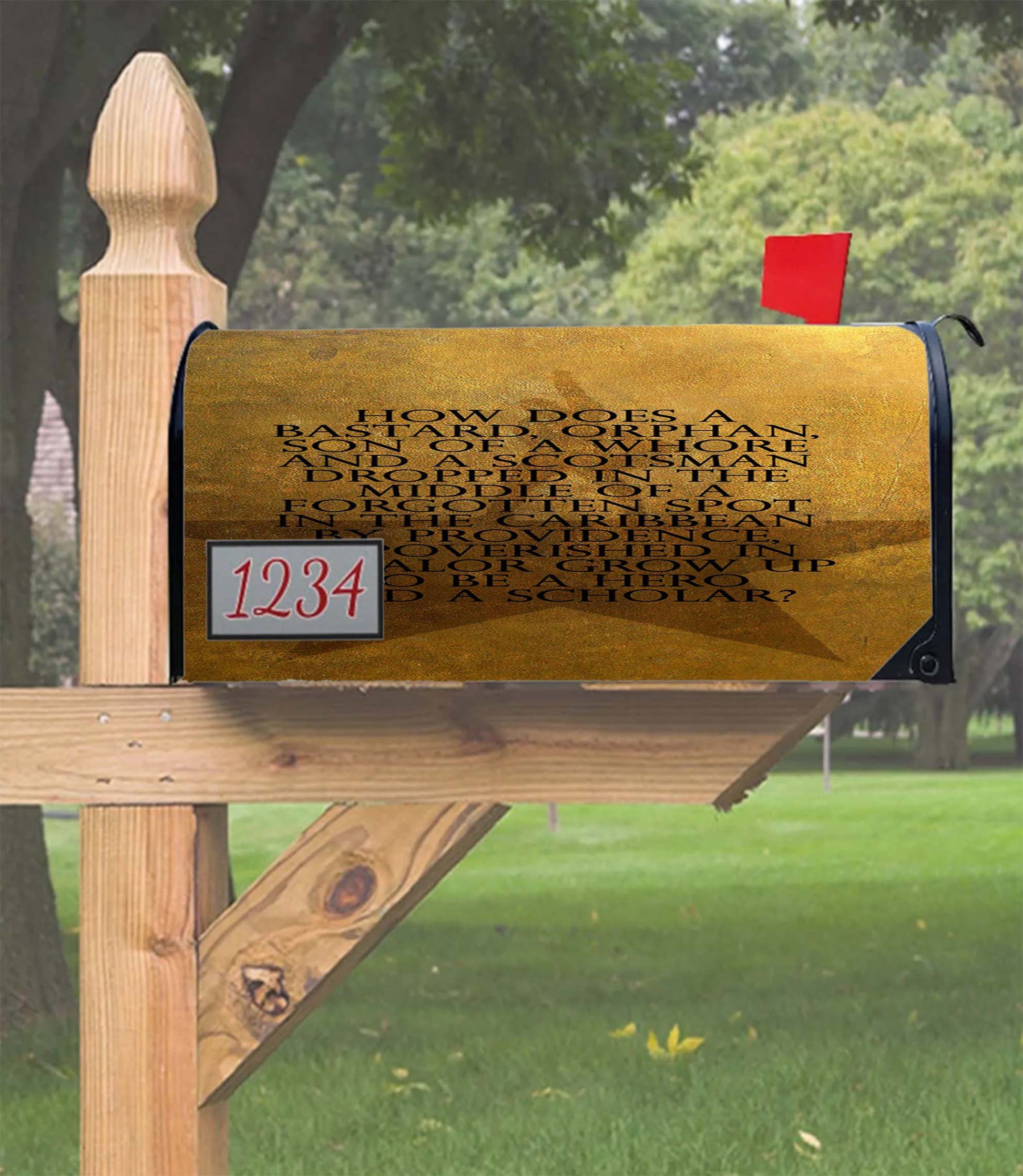 Hamilton Broadway Quotes Mailbox Cover