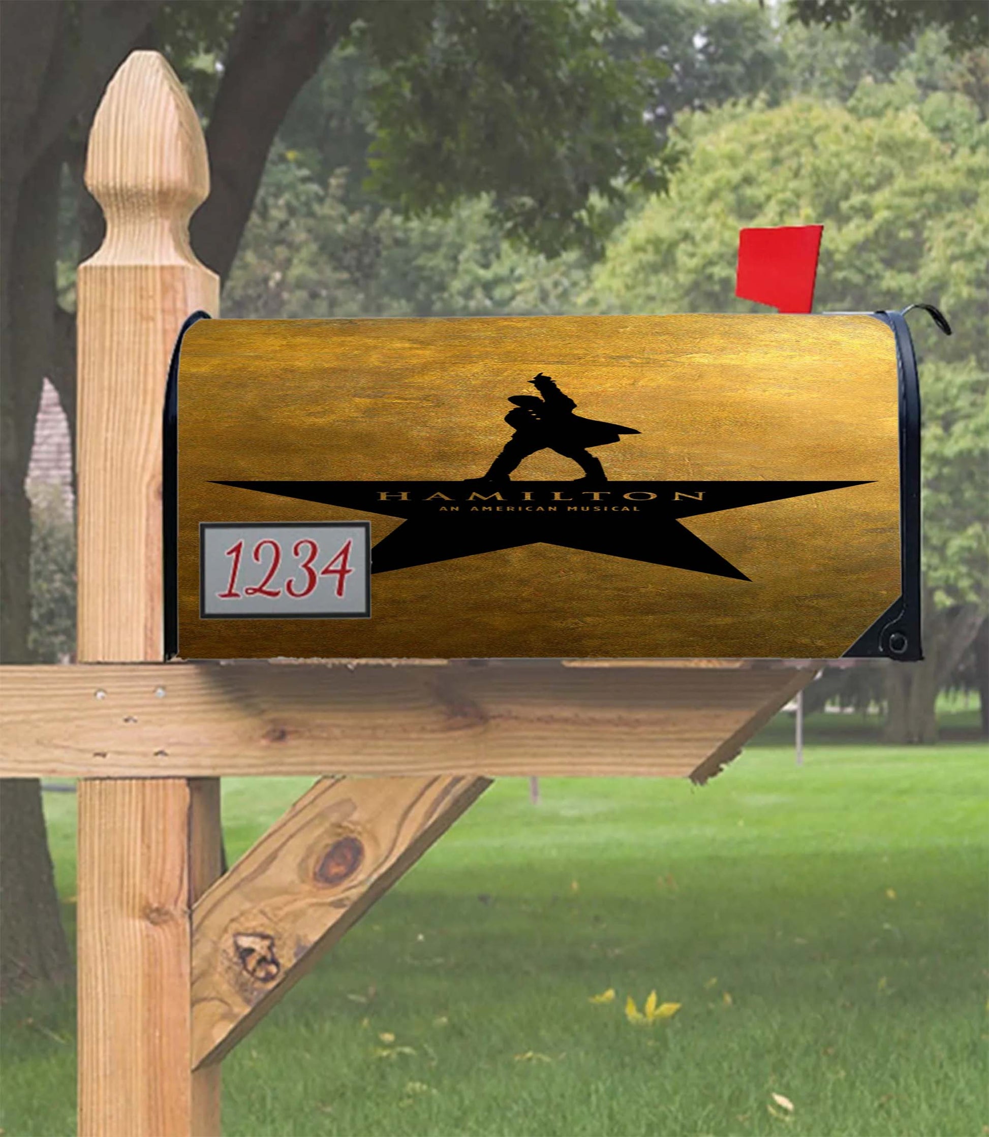 Hamilton The Musical Golden Mailbox Cover