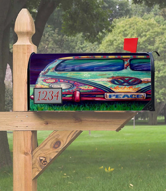 Happy Hippie Vw Mailbox Cover