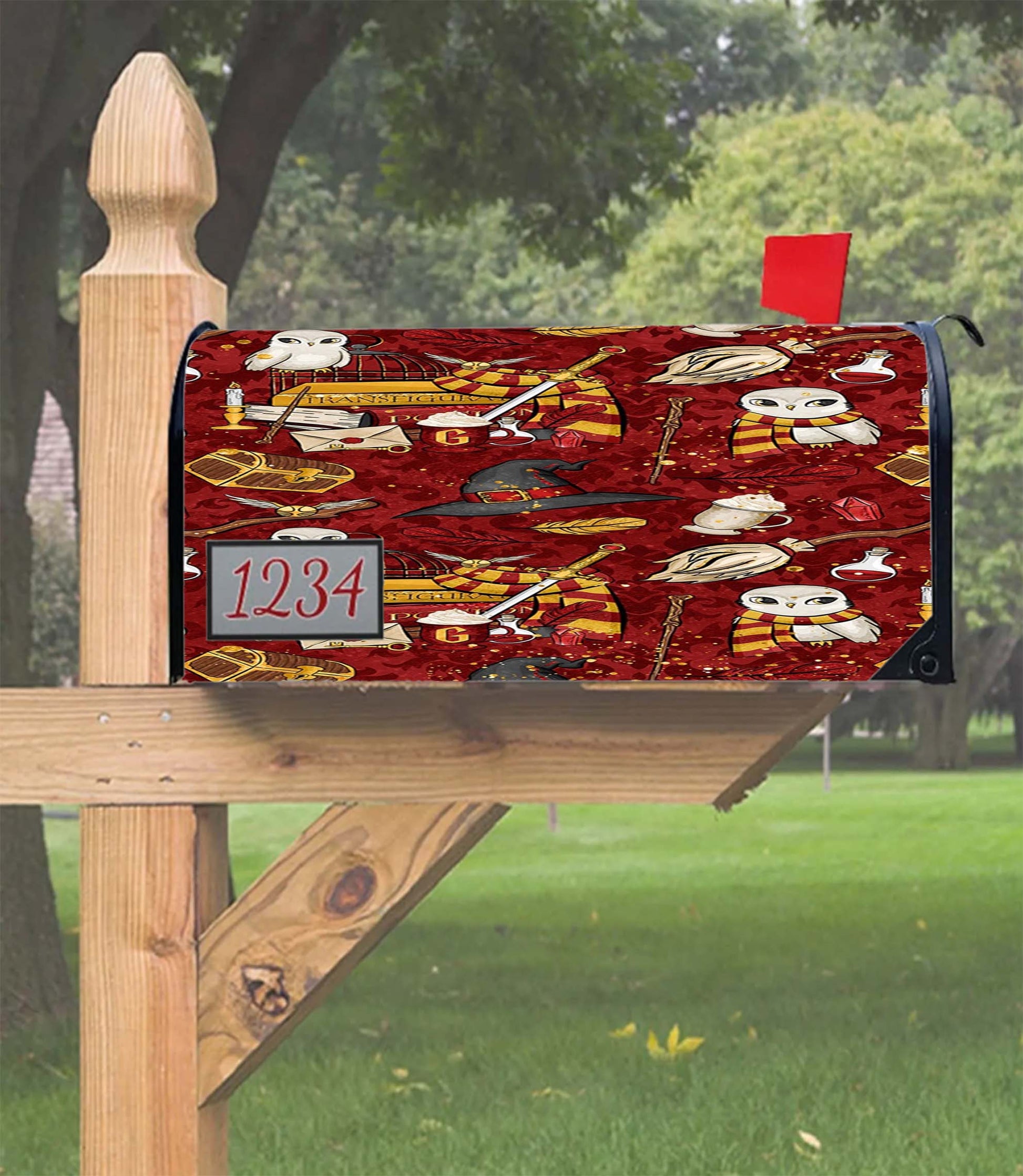 Harry Potter Red Pattern Mailbox Cover