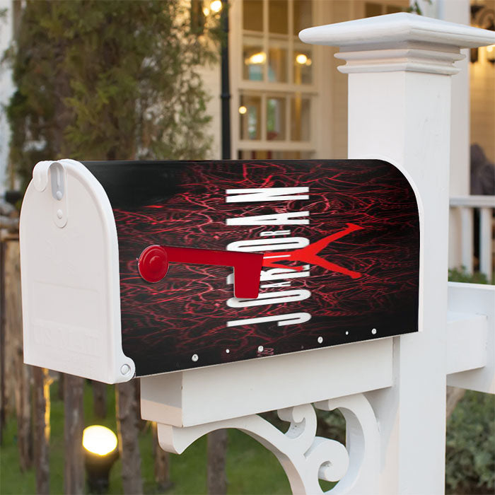 Air Jordan Red Wallpaper Magnetic Mailbox Cover 18" X 21" Outdoor Decor