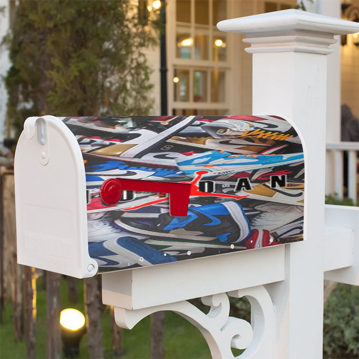Air Jordan Shoes Pattern Logo Magnetic Mailbox Cover 18" X 21" Outdoor Decor