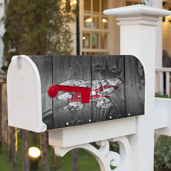 Alabama Crimson Tide Elephant Logo Dark Wood Wallpaper Magnetic Mailbox Cover 18" X 21" Outdoor Decor