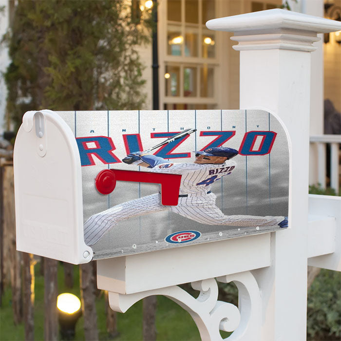 Anthony Rizzo Chicago Cubs Baseball Magnetic Mailbox Cover 18" X 21" Outdoor Decor