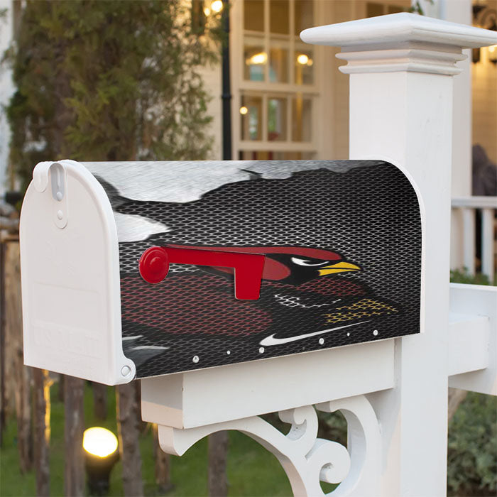 Arizona Cardinals Broken Mesh Magnetic Mailbox Cover 18" X 21" Outdoor Decor