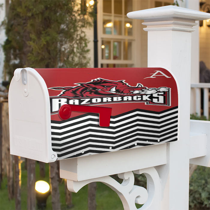 Arkansas Razorbacks Chevron Magnetic Mailbox Cover 18" X 21" Outdoor Decor