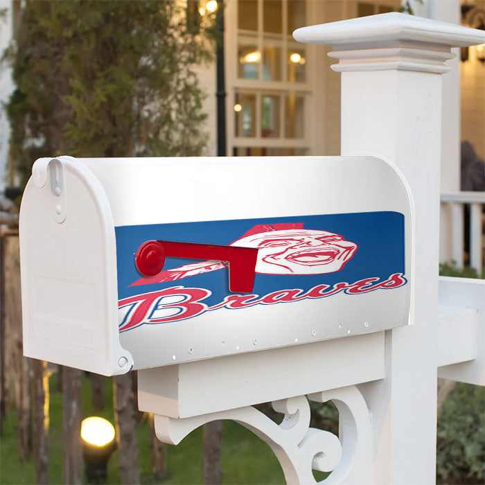 Atlanta Braves Blue Art Magnetic Mailbox Cover 18" X 21" Outdoor Decor