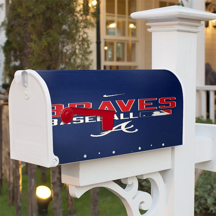 Atlanta Braves Mlb Baseball 3 Magnetic Mailbox Cover 18" X 21" Outdoor Decor
