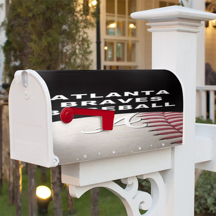 Atlanta Braves On Ball Magnetic Mailbox Cover 18" X 21" Outdoor Decor