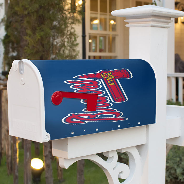 Atlanta Braves Red Blue Logo Magnetic Mailbox Cover 18" X 21" Outdoor Decor