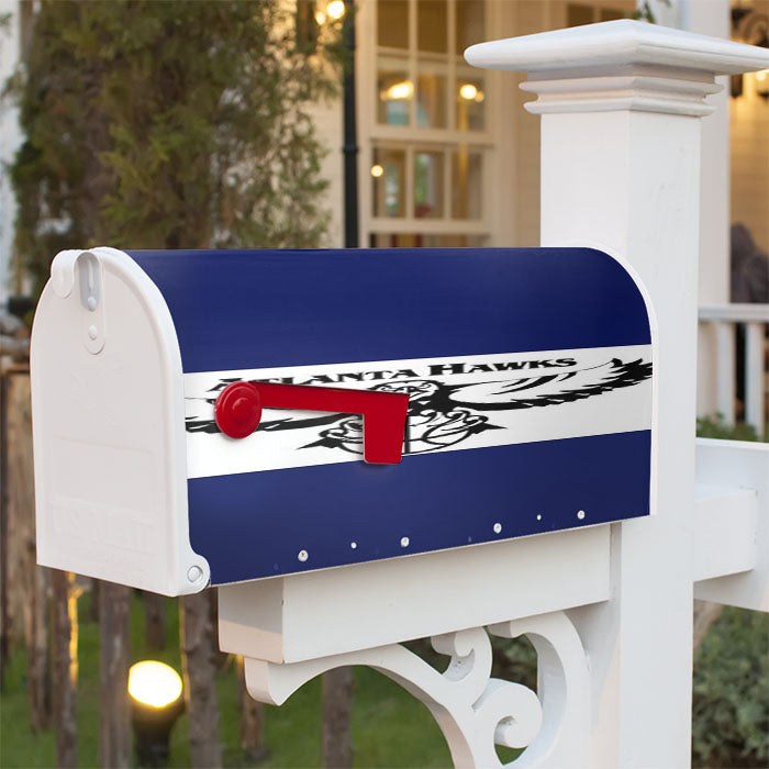 Atlanta Hawks Blue White Magnetic Mailbox Cover 18" X 21" Outdoor Decor