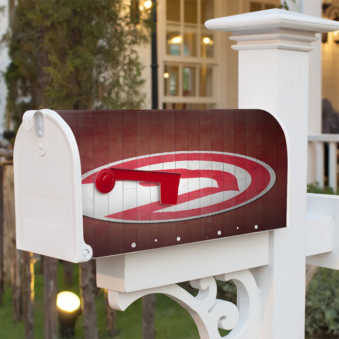 Atlanta Hawks Wood Wallpaper Magnetic Mailbox Cover 18" X 21" Outdoor Decor