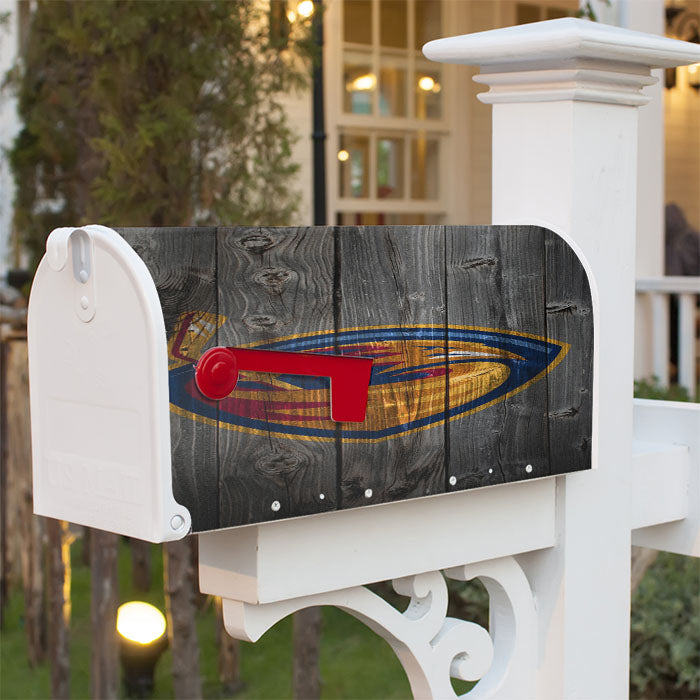 Atlanta Thrashers Nhl Wood Logo Wallpaper Magnetic Mailbox Cover 18" X 21" Outdoor Decor