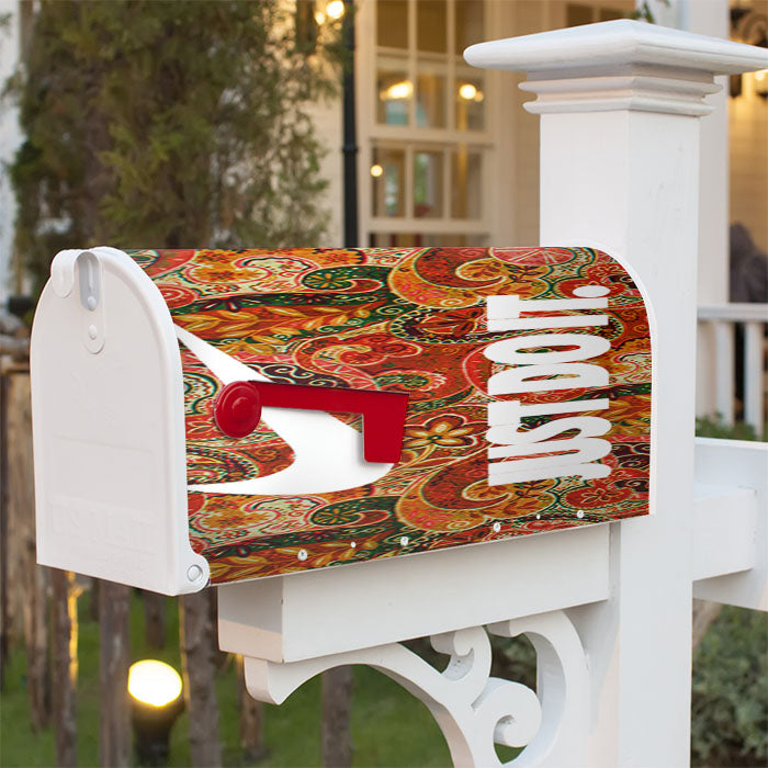 Autumn Paisley Pattern Nike Just Do It Magnetic Mailbox Cover 18" X 21" Outdoor Decor