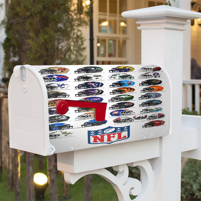 Awesome Nfl Helmets Magnetic Mailbox Cover 18" X 21" Outdoor Decor