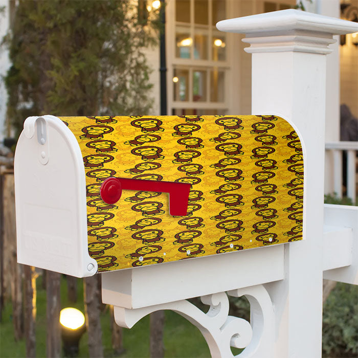 Baby Milo Bathing Ape Pattern Yellow Magnetic Mailbox Cover 18" X 21" Outdoor Decor