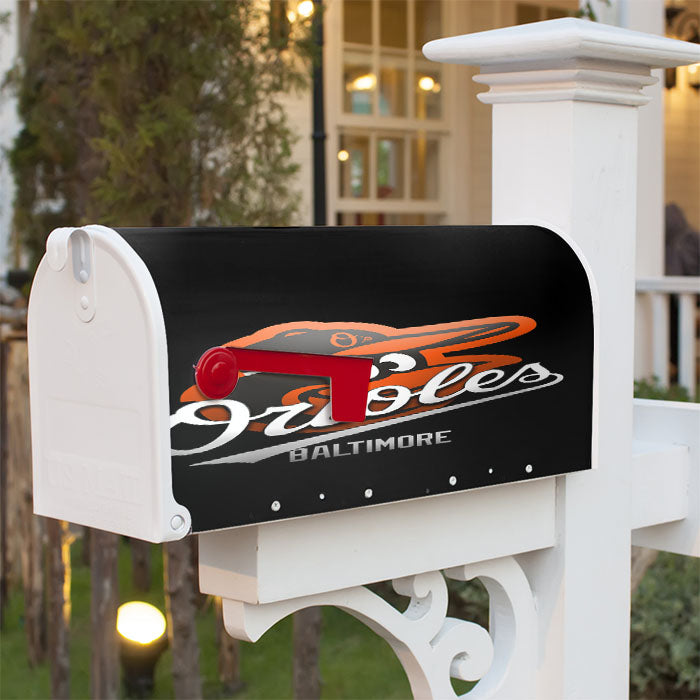 Baltimore Orioles Logo Black Wallpaper Magnetic Mailbox Cover 18" X 21" Outdoor Decor