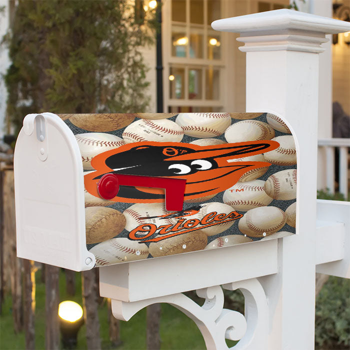 Baltimore Orioles Mlb Baseball Magnetic Mailbox Cover 18" X 21" Outdoor Decor