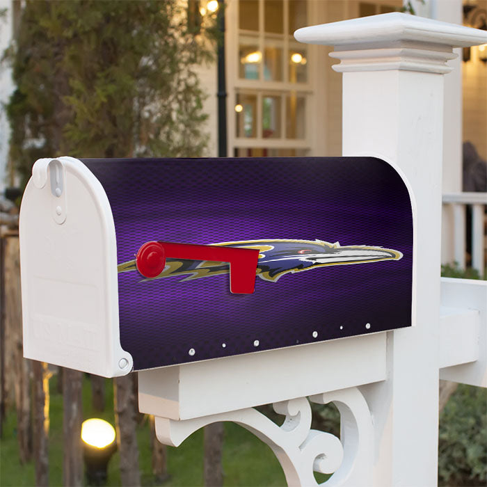 Baltimore Ravens Logo Magnetic Mailbox Cover 18" X 21" Outdoor Decor