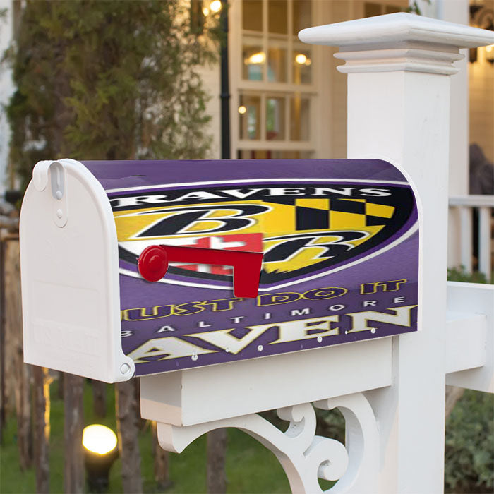 Baltimore Ravens Shield Magnetic Mailbox Cover 18" X 21" Outdoor Decor
