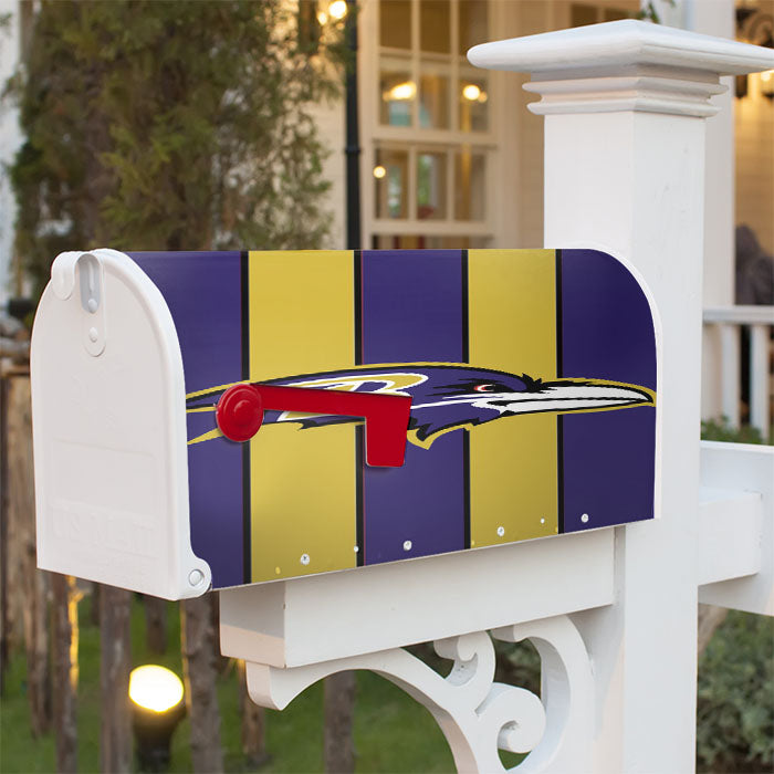 Baltimore Ravens Stripe Football Logo Magnetic Mailbox Cover 18" X 21" Outdoor Decor
