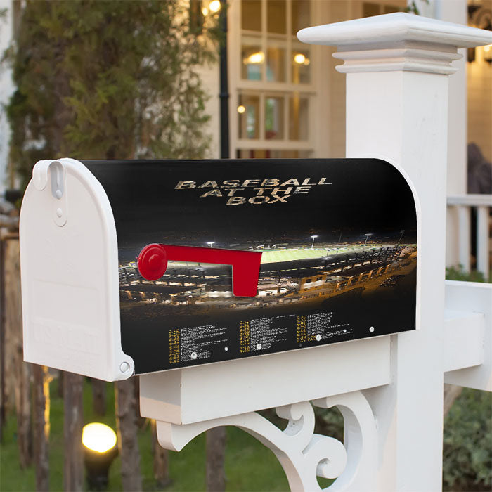 Baseball At The Box Stadium Wallpaper Magnetic Mailbox Cover 18" X 21" Outdoor Decor