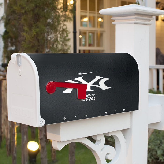 Baseball New York Yankes Black Magnetic Mailbox Cover 18" X 21" Outdoor Decor