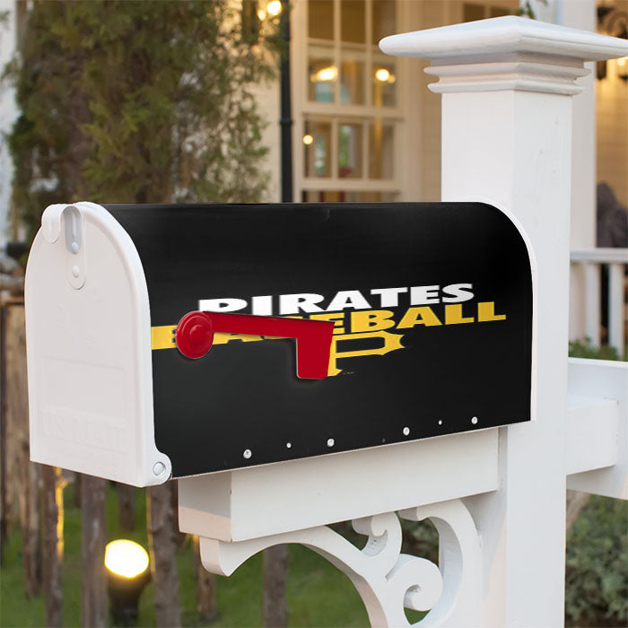 Baseball Pirates Yellow Black Magnetic Mailbox Cover 18" X 21" Outdoor Decor