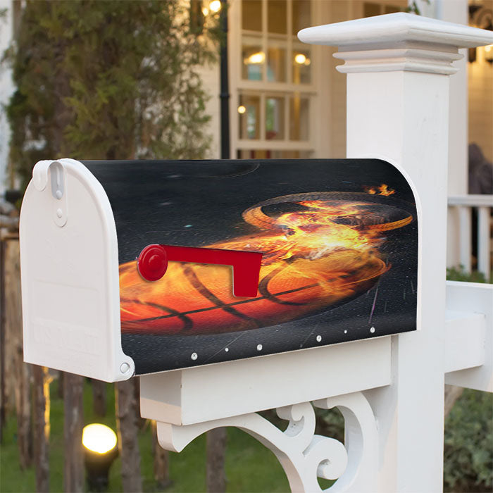 Basket Ball Magnetic Mailbox Cover 18" X 21" Outdoor Decor