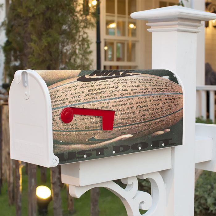 Basketball Tumblr Quotes Wallpaper Magnetic Mailbox Cover 18" X 21" Outdoor Decor