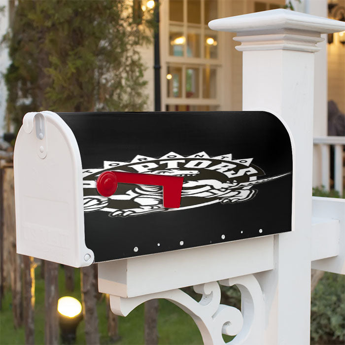 Black And White Toronto Raptors Magnetic Mailbox Cover 18" X 21" Outdoor Decor