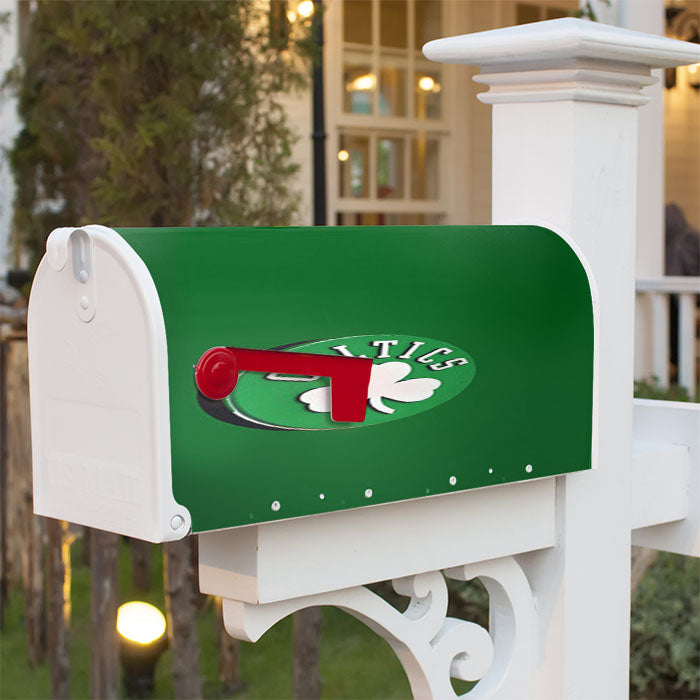 Black Boston Celtics Magnetic Mailbox Cover 18" X 21" Outdoor Decor