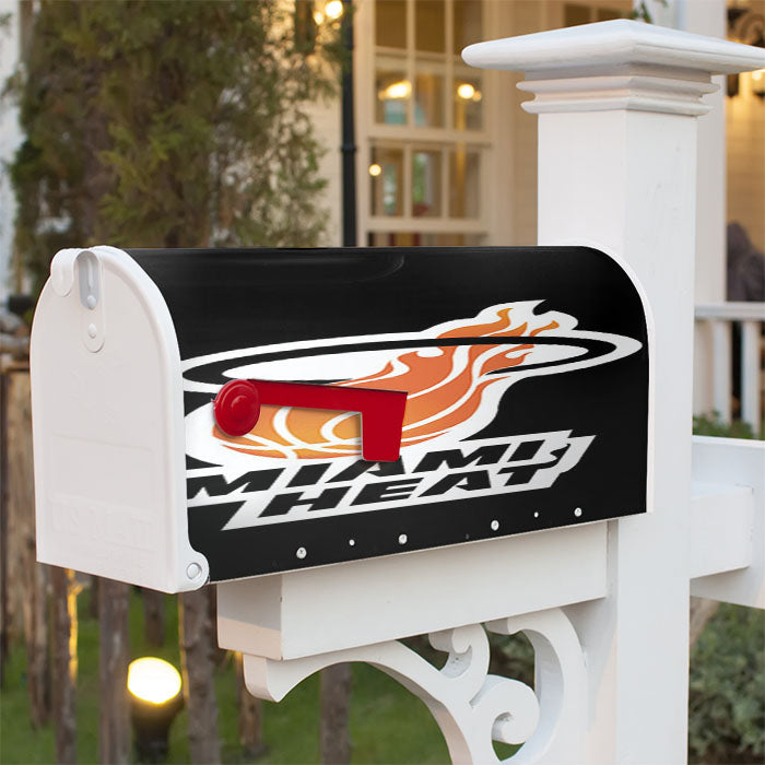 Black Design Miami Heat Magnetic Mailbox Cover 18" X 21" Outdoor Decor