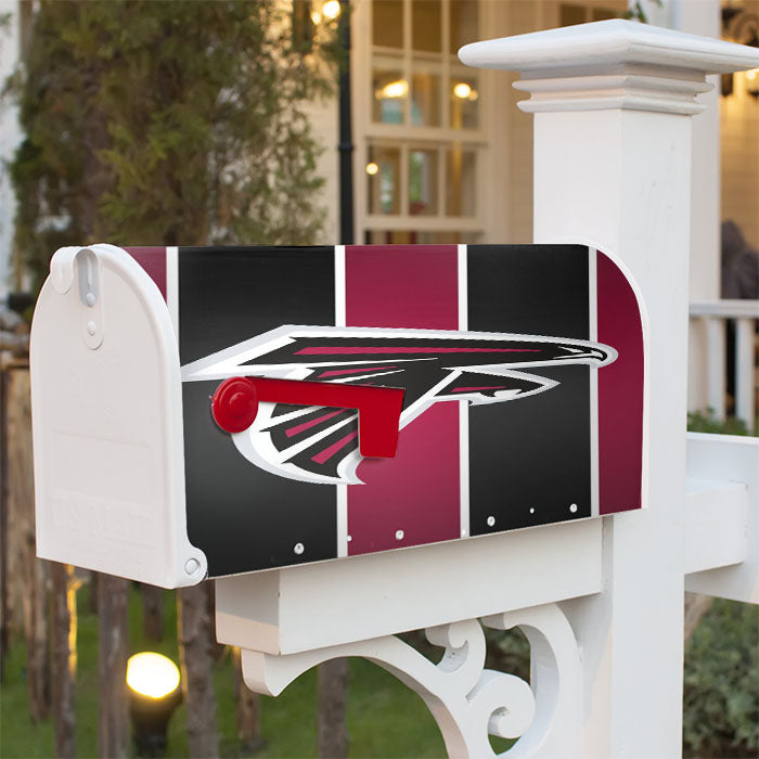 Black Red White Line Atlanta Falcon Logo Magnetic Mailbox Cover 18" X 21" Outdoor Decor
