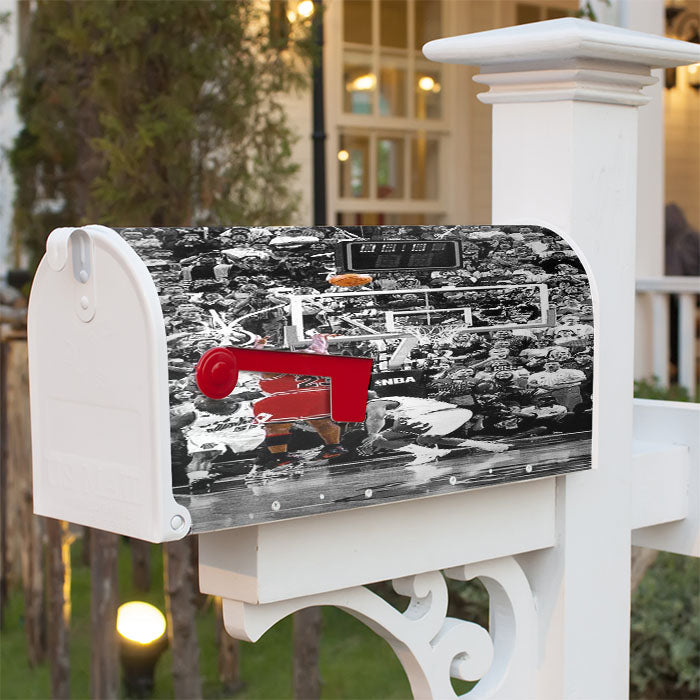 Black White Michael Jordan Last Shot Magnetic Mailbox Cover 18" X 21" Outdoor Decor