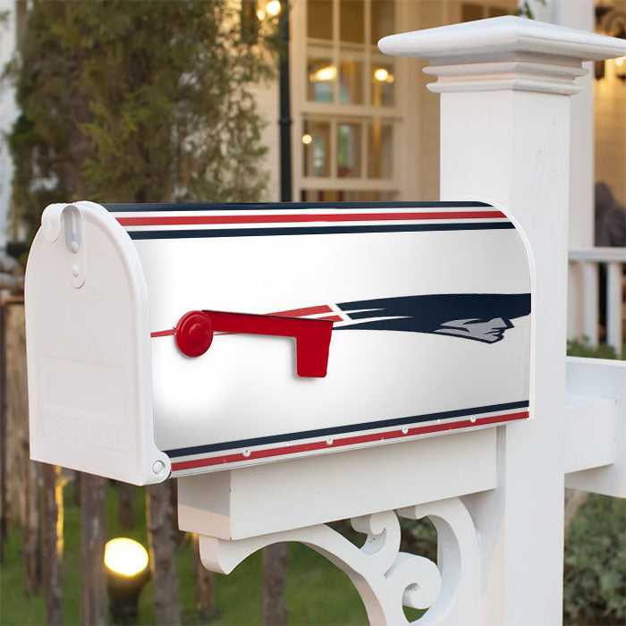 Blue And Red New England Patriots Logo Magnetic Mailbox Cover 18" X 21" Outdoor Decor