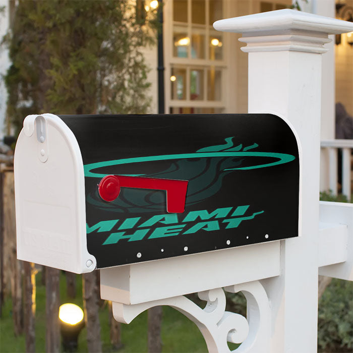 Blue Black Miami Heat Magnetic Mailbox Cover 18" X 21" Outdoor Decor