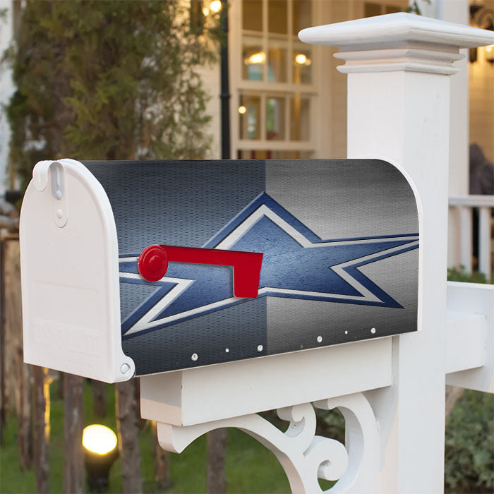 Blue Grey Star Symbol Dallas Cowboys Logo Magnetic Mailbox Cover 18" X 21" Outdoor Decor