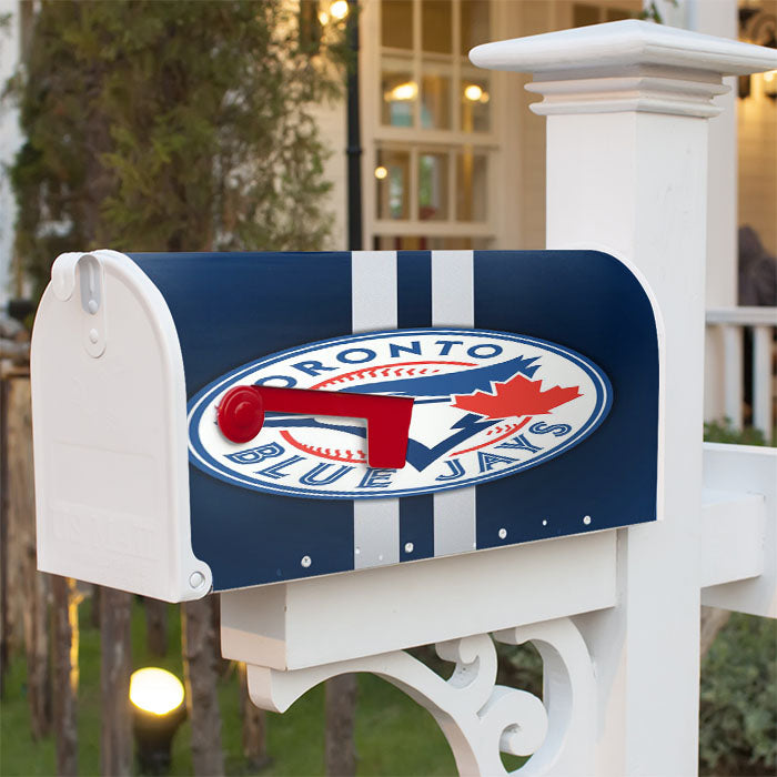 Blue Jays Logo And Stripes Magnetic Mailbox Cover 18" X 21" Outdoor Decor