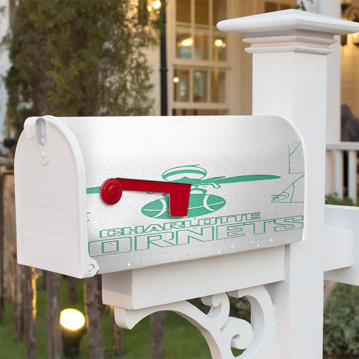 Blue White Charlotte Hornets Magnetic Mailbox Cover 18" X 21" Outdoor Decor