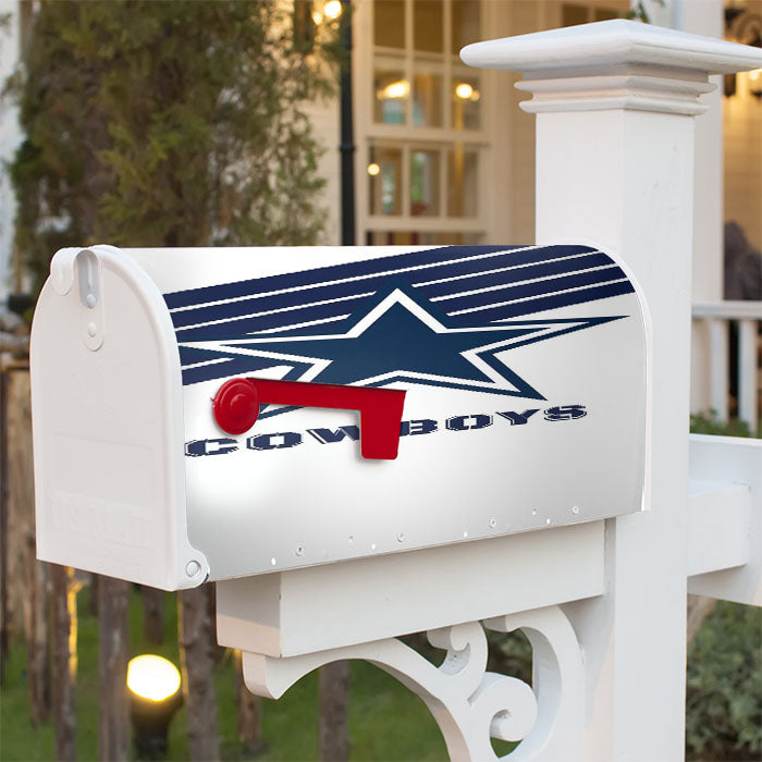 Blue White Cowboys Dallas Wallpaper Magnetic Mailbox Cover 18" X 21" Outdoor Decor