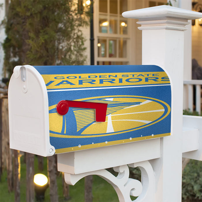 Blue Yellow Golden State Warriors Magnetic Mailbox Cover 18" X 21" Outdoor Decor