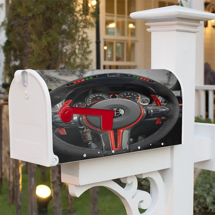Bmw Steering Wheels Magnetic Mailbox Cover 18" X 21" Outdoor Decor