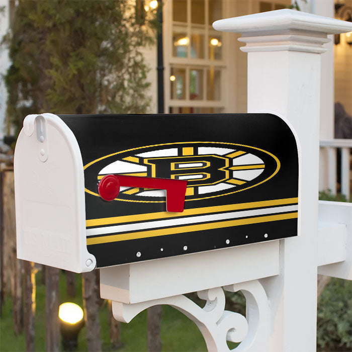 Boston Bruins Bvb Logo Black Magnetic Mailbox Cover 18" X 21" Outdoor Decor