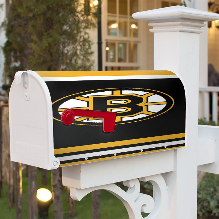 Boston Bruins Wallpaper Magnetic Mailbox Cover 18" X 21" Outdoor Decor