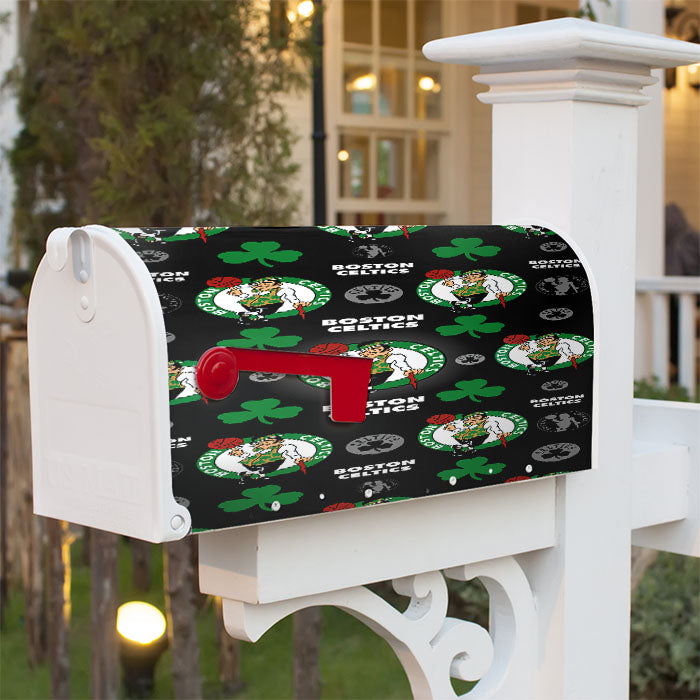 Boston Celtics Patters Magnetic Mailbox Cover 18" X 21" Outdoor Decor