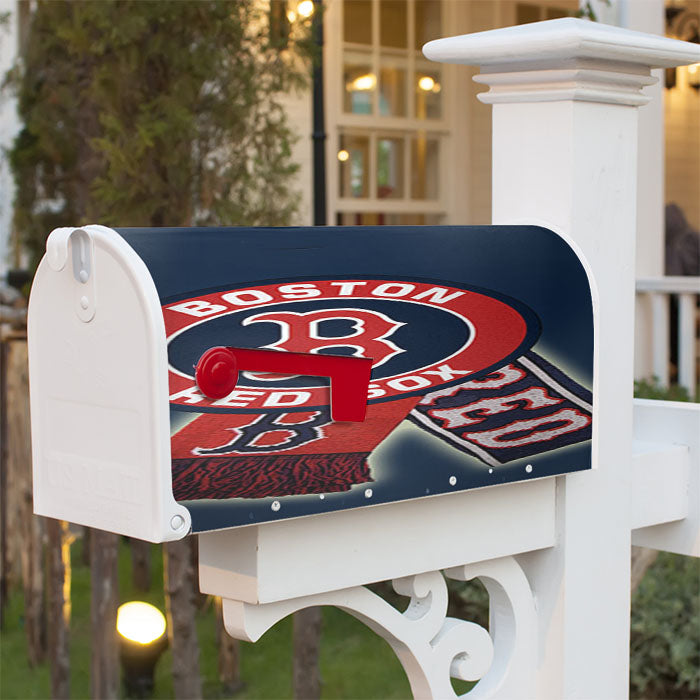 Boston Red Magnetic Mailbox Cover 18" X 21" Outdoor Decor