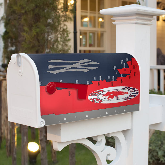 Boston Red Sox Logos Magnetic Mailbox Cover 18" X 21" Outdoor Decor