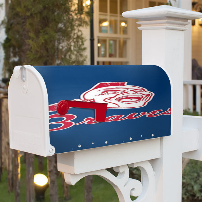 Braves Baseball Logo Blue Magnetic Mailbox Cover 18" X 21" Outdoor Decor