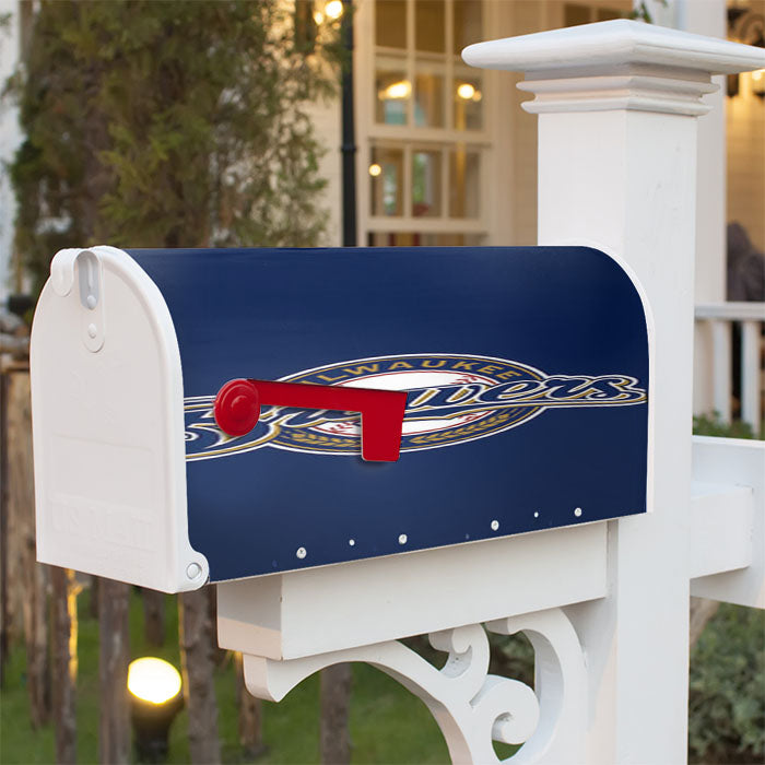 Brewers Baseball Logo Blue Magnetic Mailbox Cover 18" X 21" Outdoor Decor
